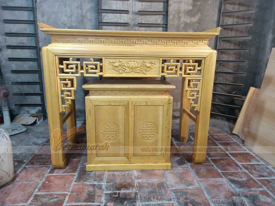 Chất liệu gỗ l&agrave;m b&agrave;n thờ đa dạng