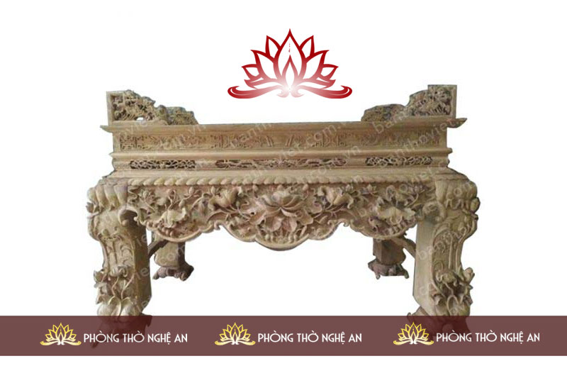 Sập thờ sen cổ thiết kế Ph&ograve;ng thờ Nghệ An
