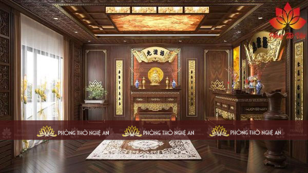 Thiết kế ph&ograve;ng thờ tầng 1 CHUẨN phong thủy rước t&agrave;i lộc